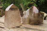 Polished Smokey Quartz Crystals x 2 From Madagascar - Toprock Gemstones and Minerals 