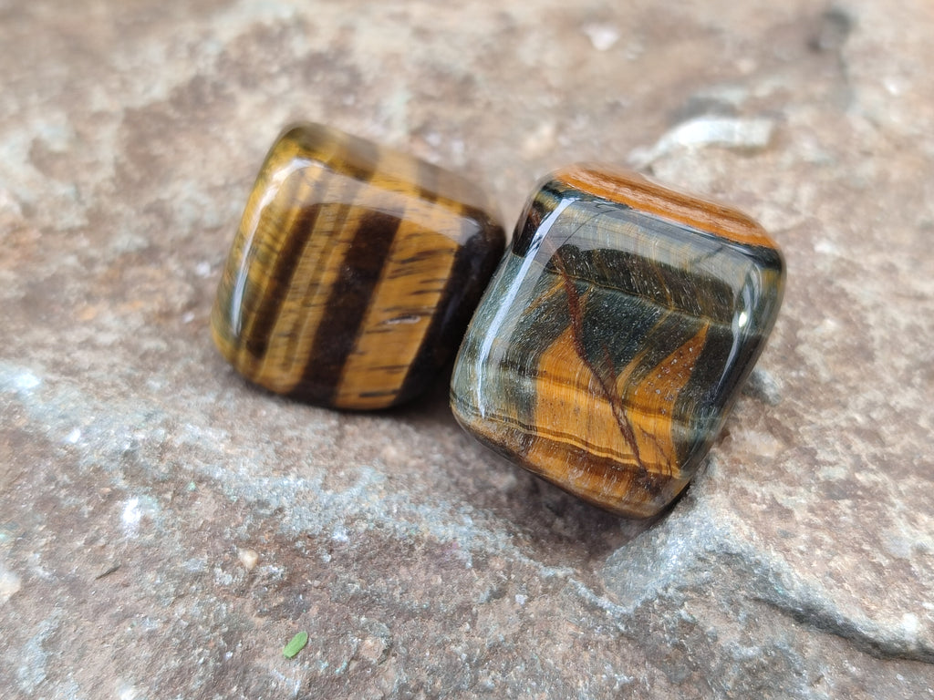 Polished Medium Blue and Gold Variegated Tigers Eye Tumble Stones - sold per KG - From South Africa - Toprock Gemstones and Minerals 
