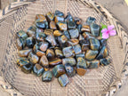 Polished Medium Blue and Gold Variegated Tigers Eye Tumble Stones - sold per KG - From South Africa - Toprock Gemstones and Minerals 