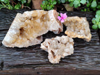 Natural Limonite Quartz Clusters x 3 From Solwezi, Zambia - Toprock Gemstones and Minerals 