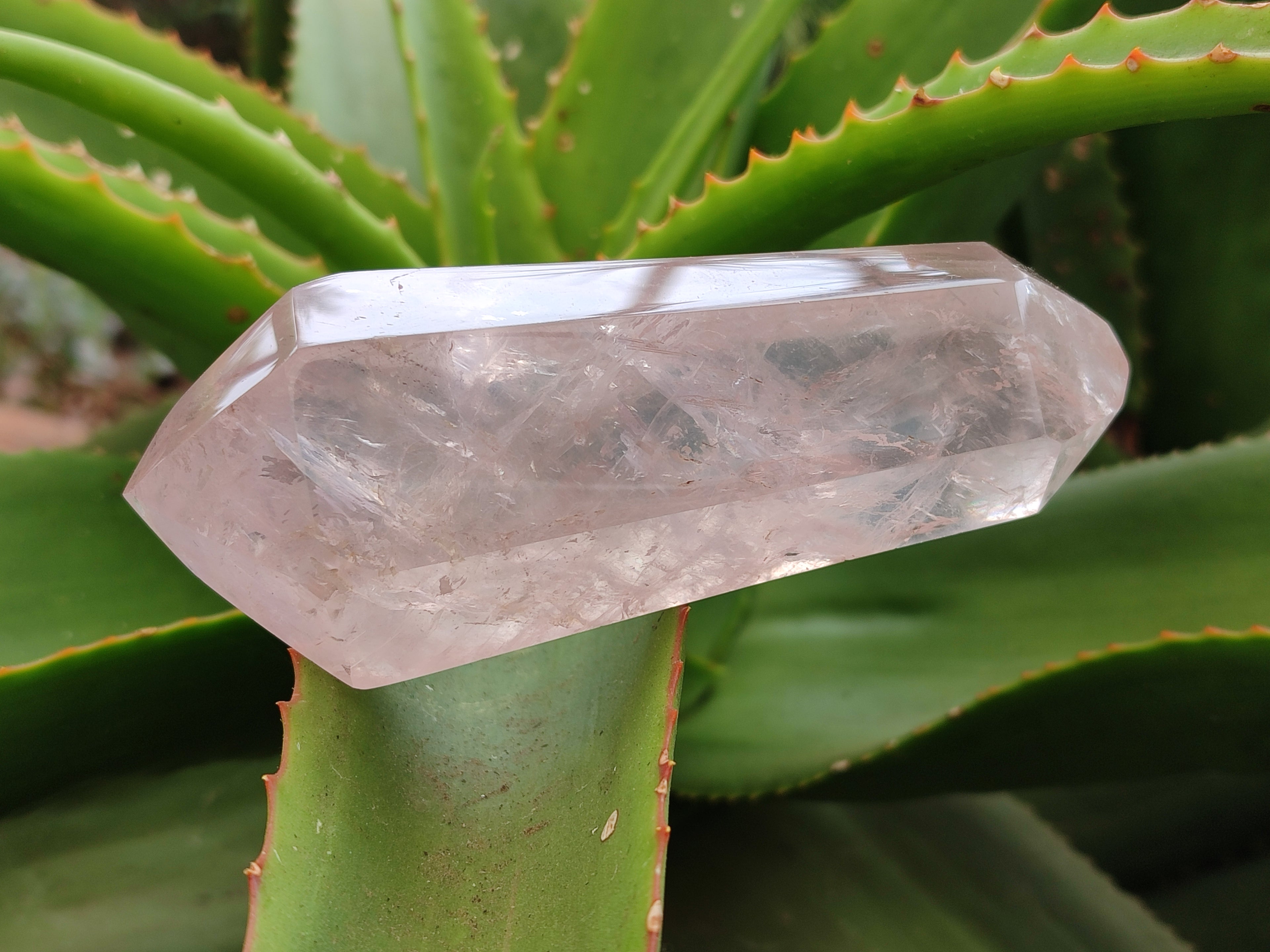 Polished Double Terminated Rose Quartz Points x 6 From Ambatondrazaka, Madagascar - Toprock Gemstones and Minerals 