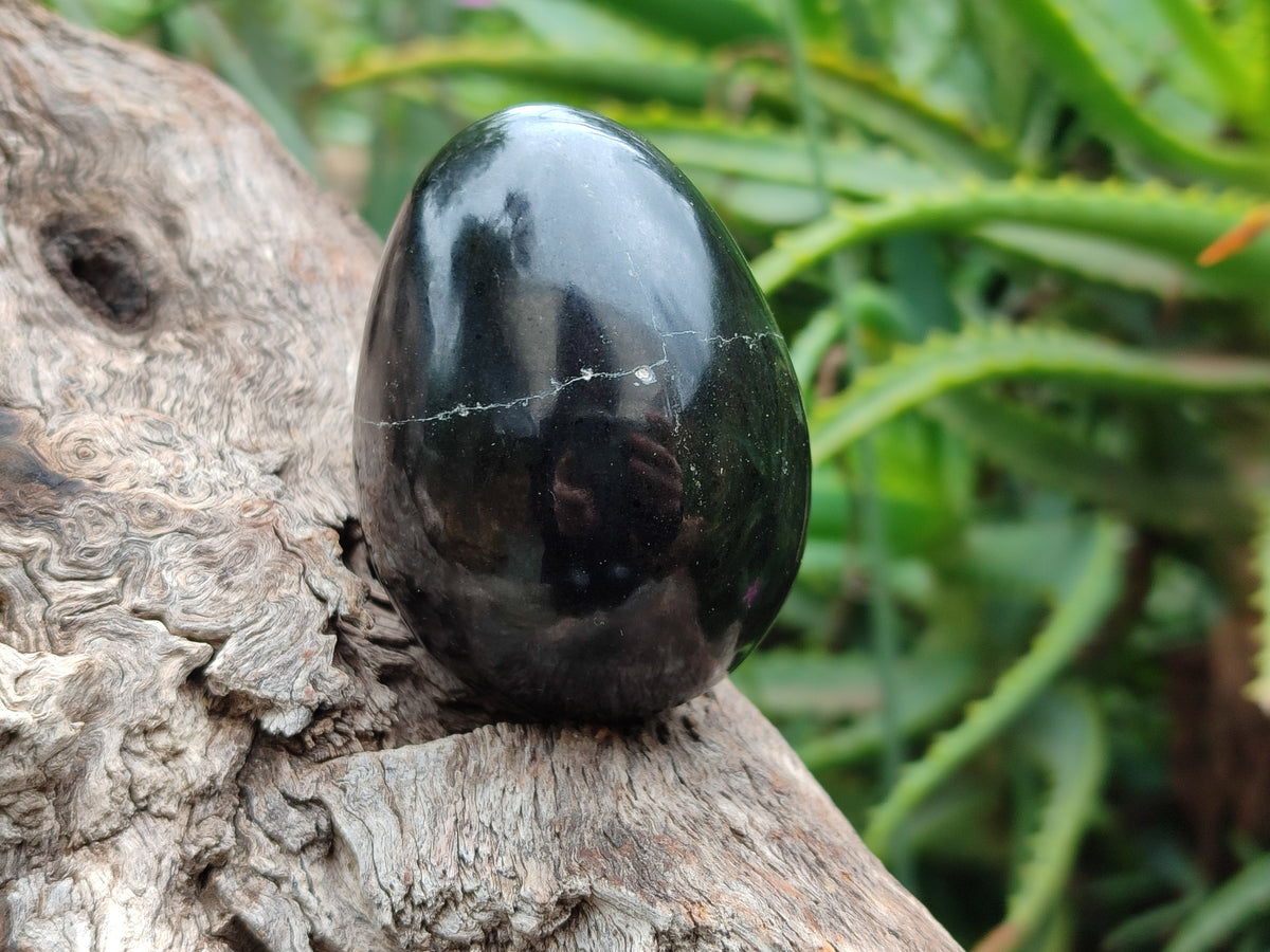 Polished Black Basalt Eggs x 12 From Antsirabe, Madagascar - Toprock Gemstones and Minerals 