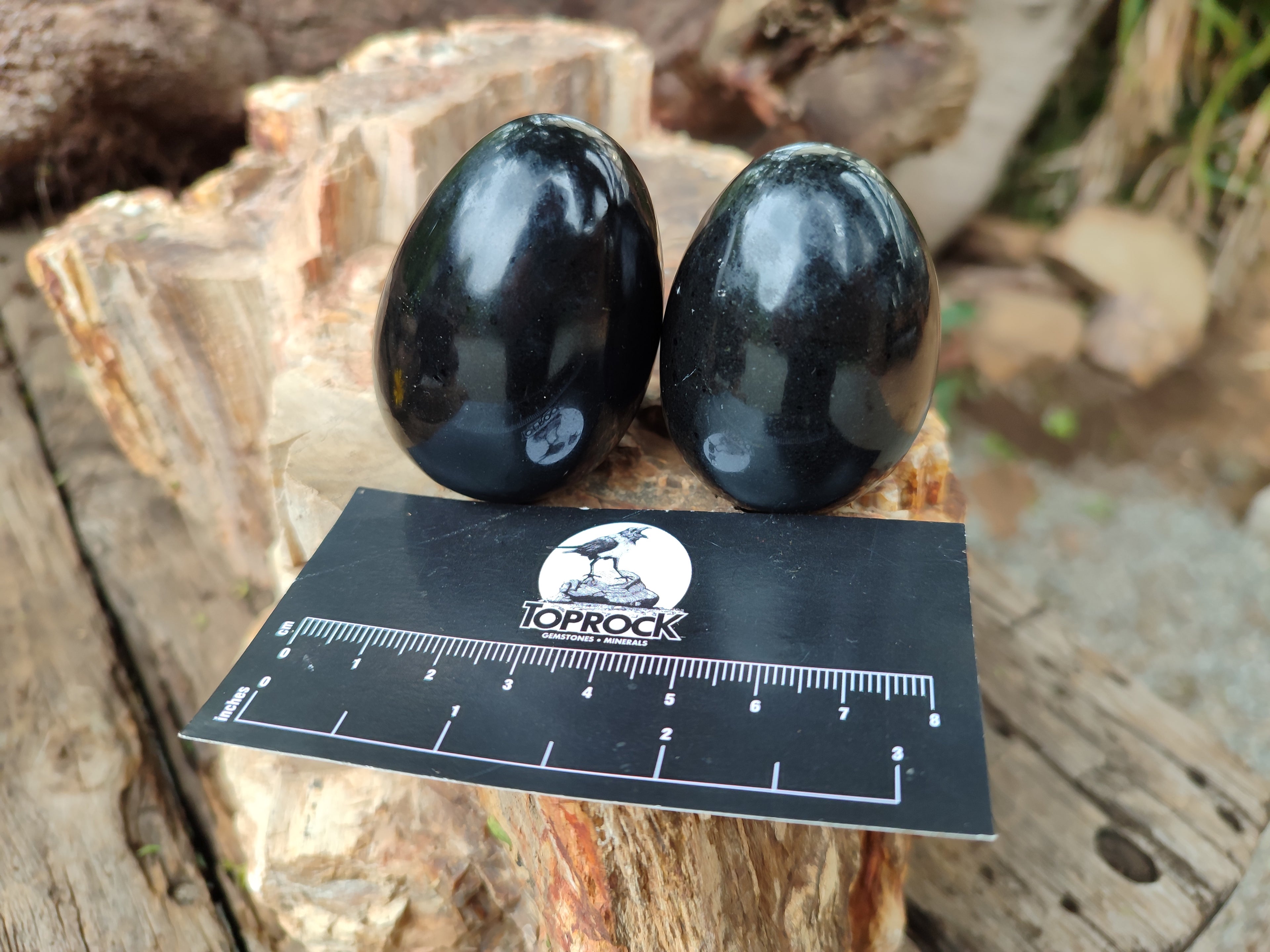 Polished Black Basalt Eggs x 12 From Antsirabe, Madagascar - Toprock Gemstones and Minerals 