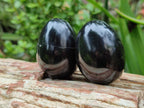 Polished Black Basalt Eggs x 12 From Antsirabe, Madagascar - Toprock Gemstones and Minerals 