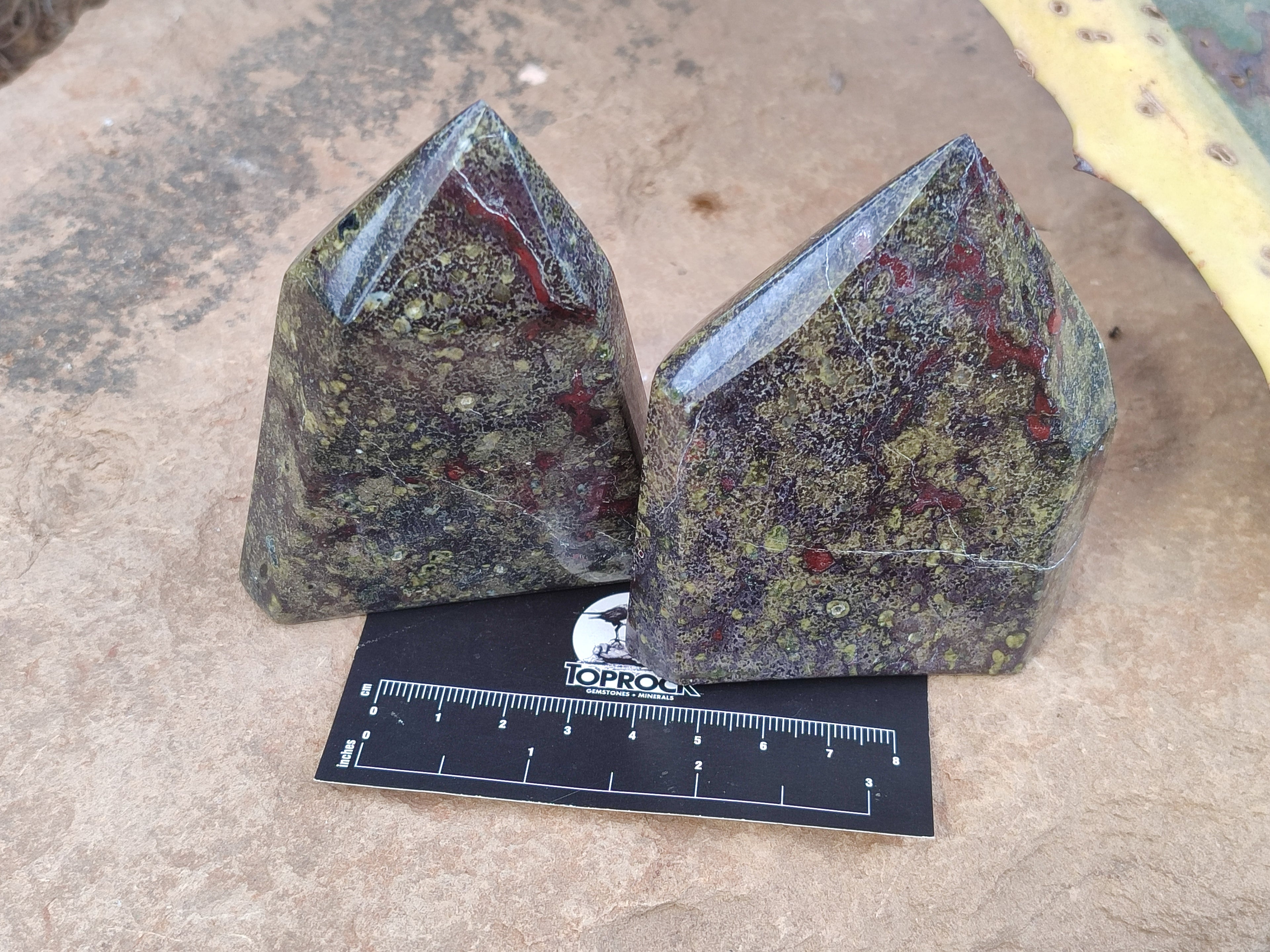 Polished Bastite Dragons Blood Point-Prism x 6 From Tshipise, South Africa - Toprock Gemstones and Minerals 