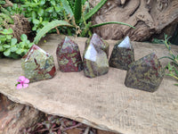 Polished Bastite Dragons Blood Point-Prism x 6 From Tshipise, South Africa - Toprock Gemstones and Minerals 