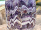 Polished Chevron Amethyst Standing Free Forms x 2 from Zambia - Toprock Gemstones and Minerals 