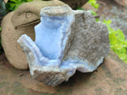 Natural Blue Lace Agate Geode Specimens x 3 From Nsanje, Malawi - Toprock Gemstones and Minerals 