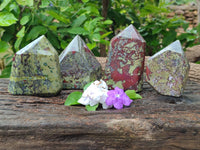 Polished Bastite Dragons Blood Point-Prism x 4 From Tshipise, South Africa - Toprock Gemstones and Minerals 