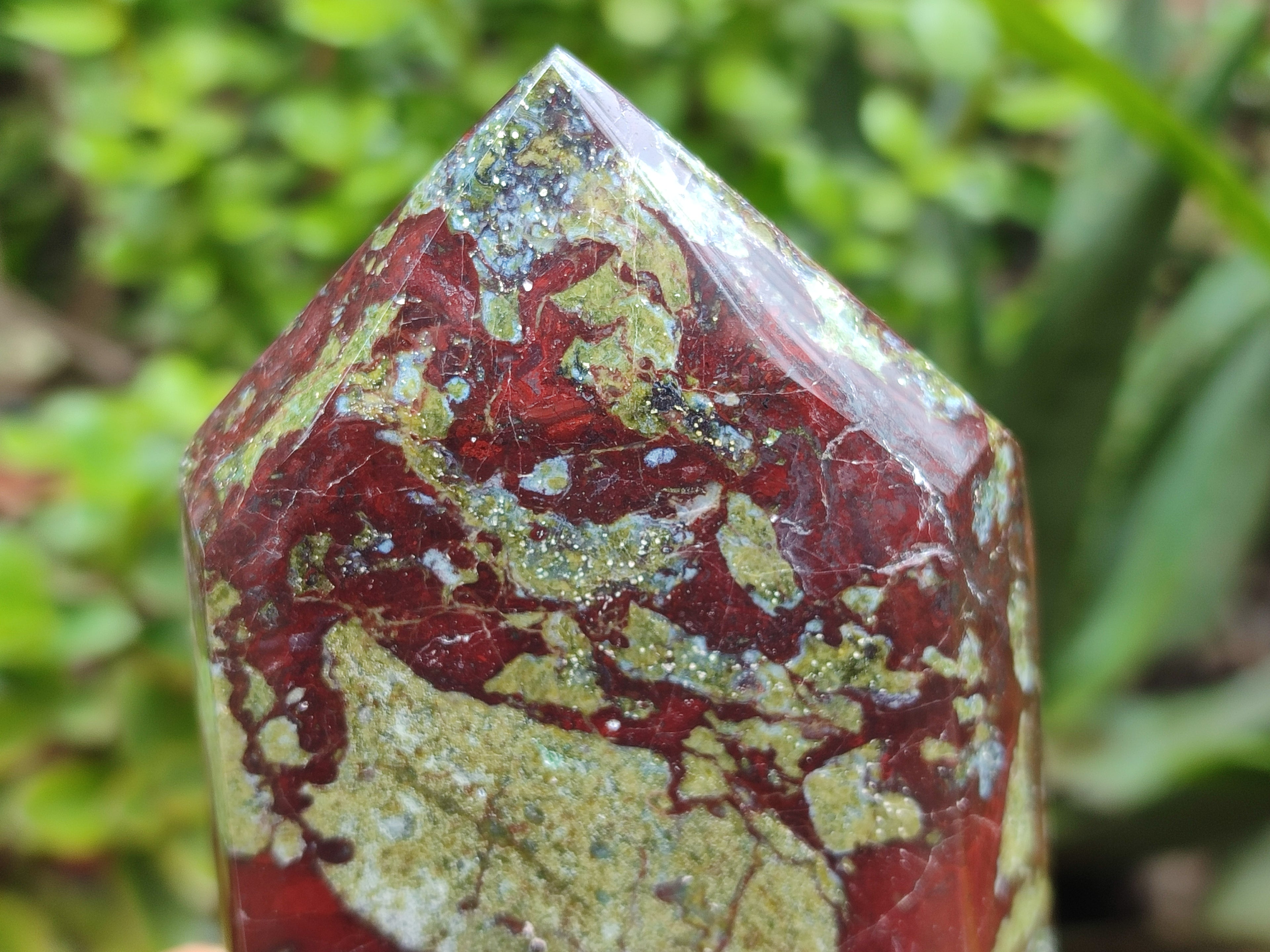 Polished Bastite Dragons Blood Point-Prism x 4 From Tshipise, South Africa - Toprock Gemstones and Minerals 