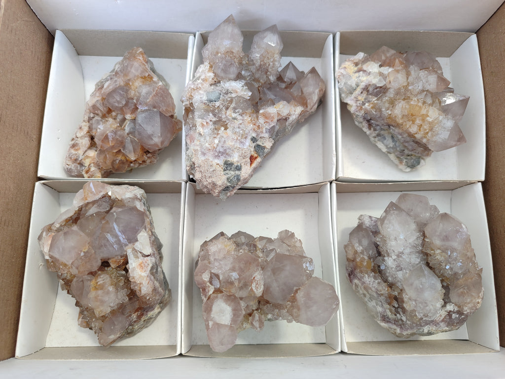 Natural Smokey and Ametrine Spirit Quartz Clusters x 6 From Boekenhouthoek, South Africa - Toprock Gemstones and Minerals 