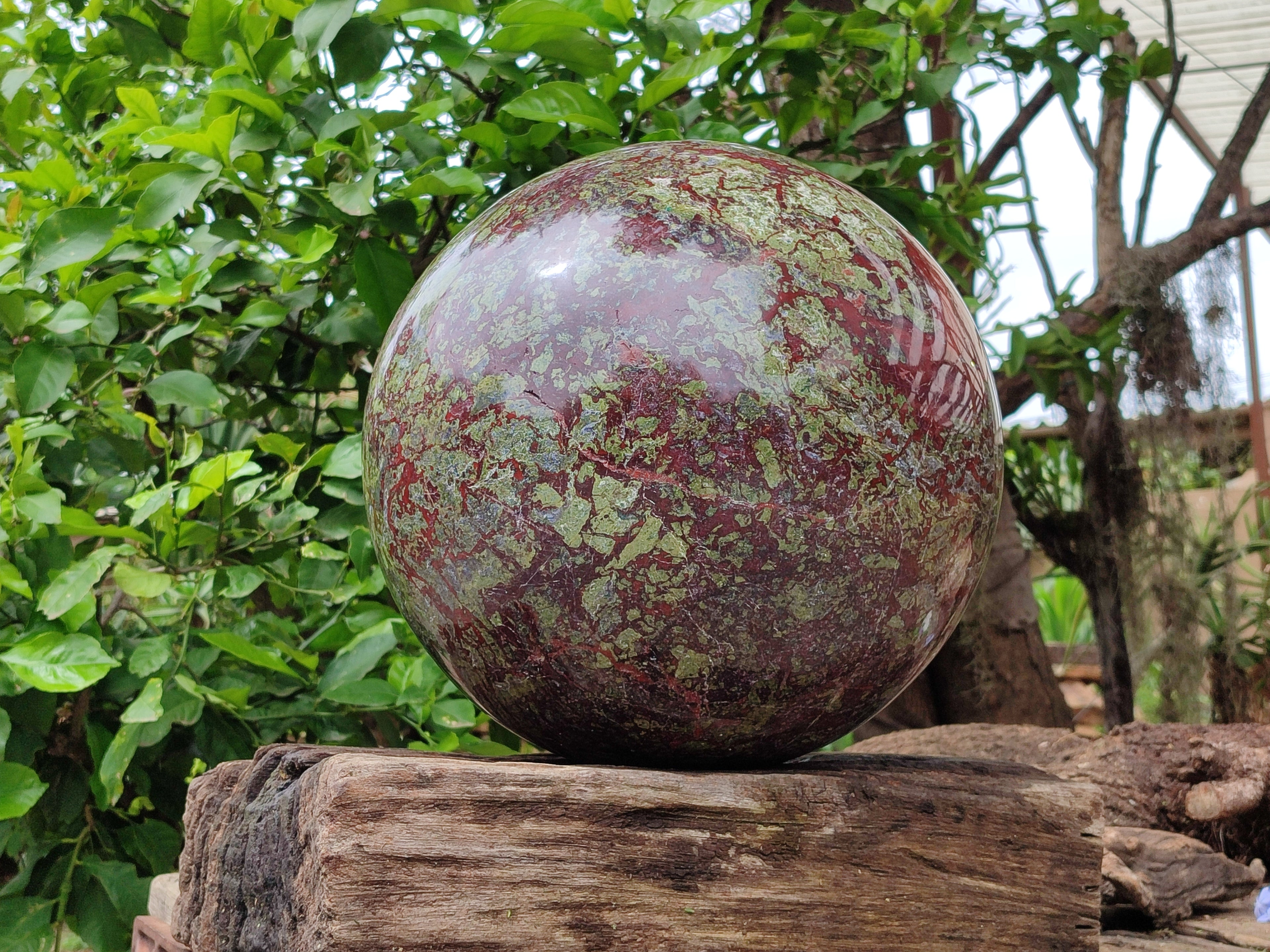 Polished Extra Large Bastite Dragons Blood Stone Sphere-Ball x 1 From Tshipise, South Africa - Toprock Gemstones and Minerals 