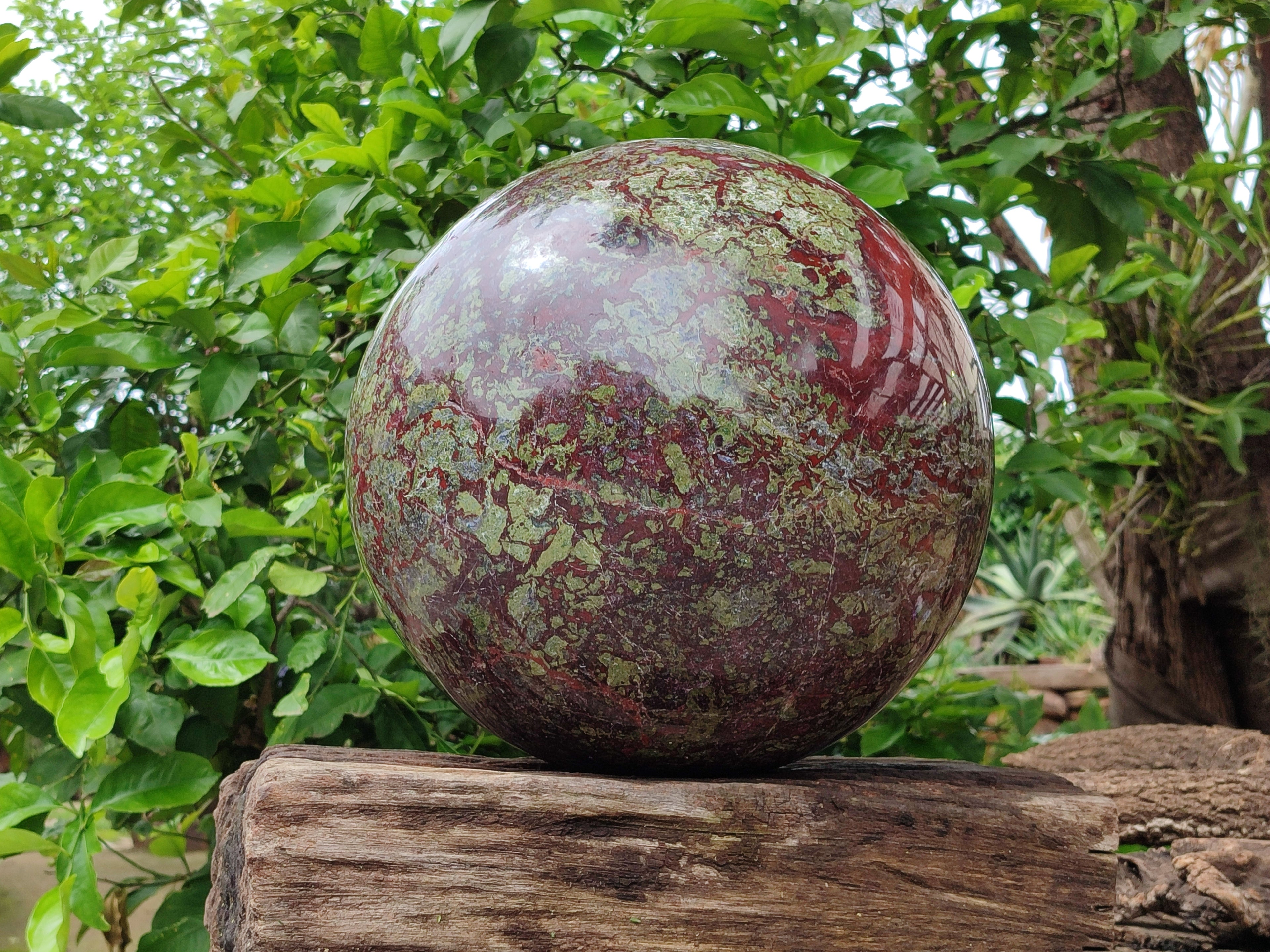 Polished Extra Large Bastite Dragons Blood Stone Sphere-Ball x 1 From Tshipise, South Africa - Toprock Gemstones and Minerals 