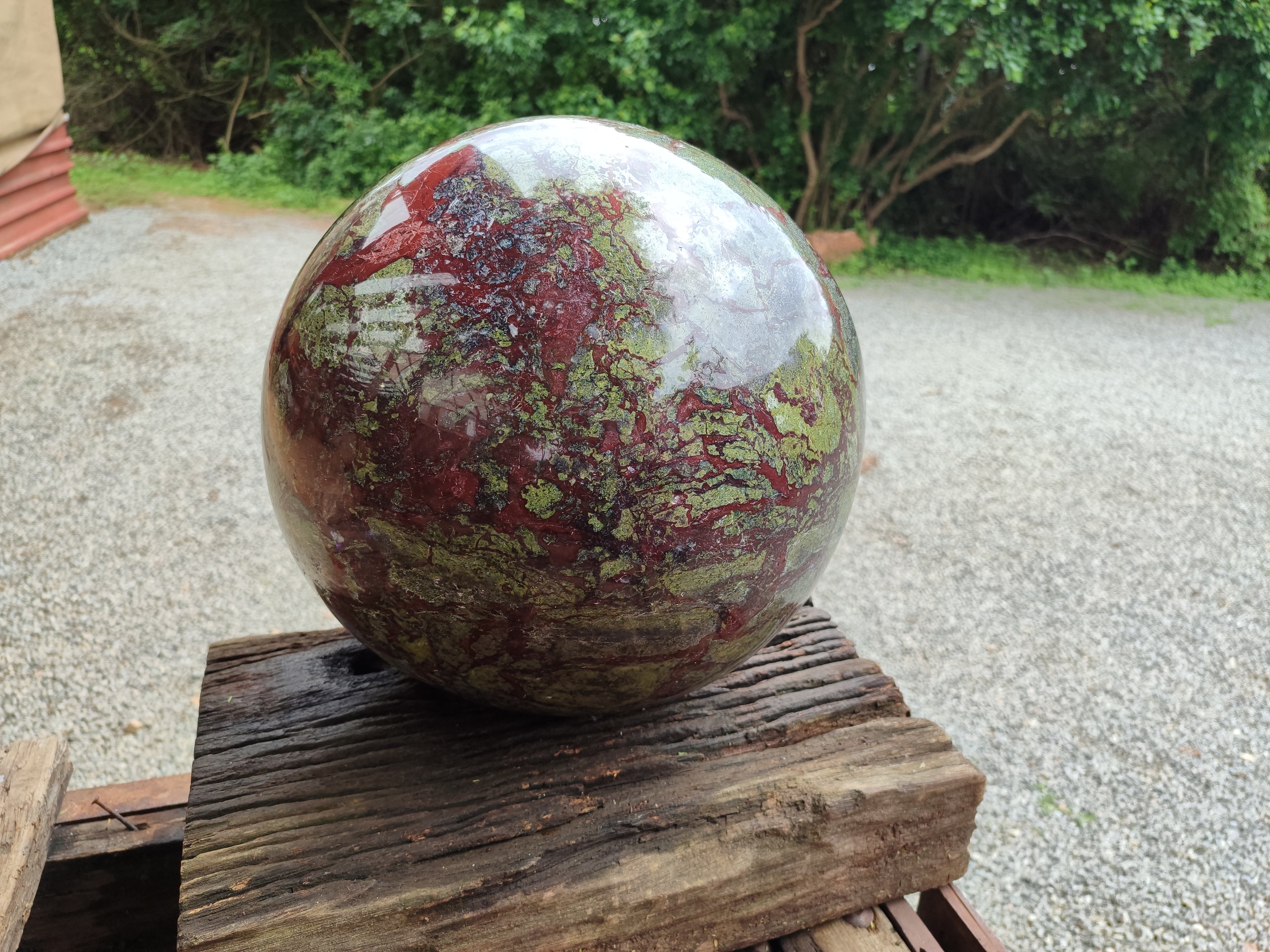 Polished Extra Large Bastite Dragons Blood Stone Sphere-Ball x 1 From Tshipise, South Africa - Toprock Gemstones and Minerals 