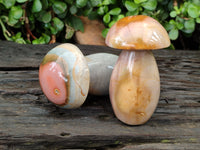 Polished Polychrome Jasper Mushrooms x 4 From Mahajanga, Madagascar - Toprock Gemstones and Minerals 