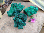 Natural Silky Malachite Specimens x 3 From Kasompe, Congo - Toprock Gemstones and Minerals 