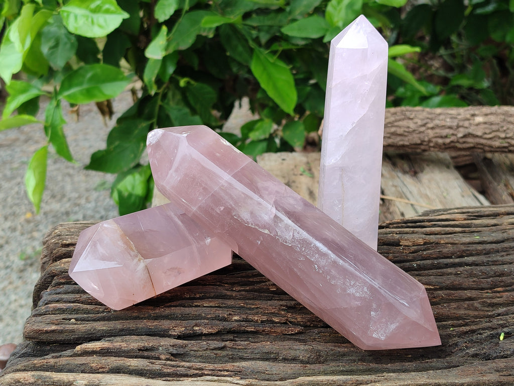 Polished Mixed Rose Quartz Items x 3 From Ambatondrazaka, Madagascar - Toprock Gemstones and Minerals 