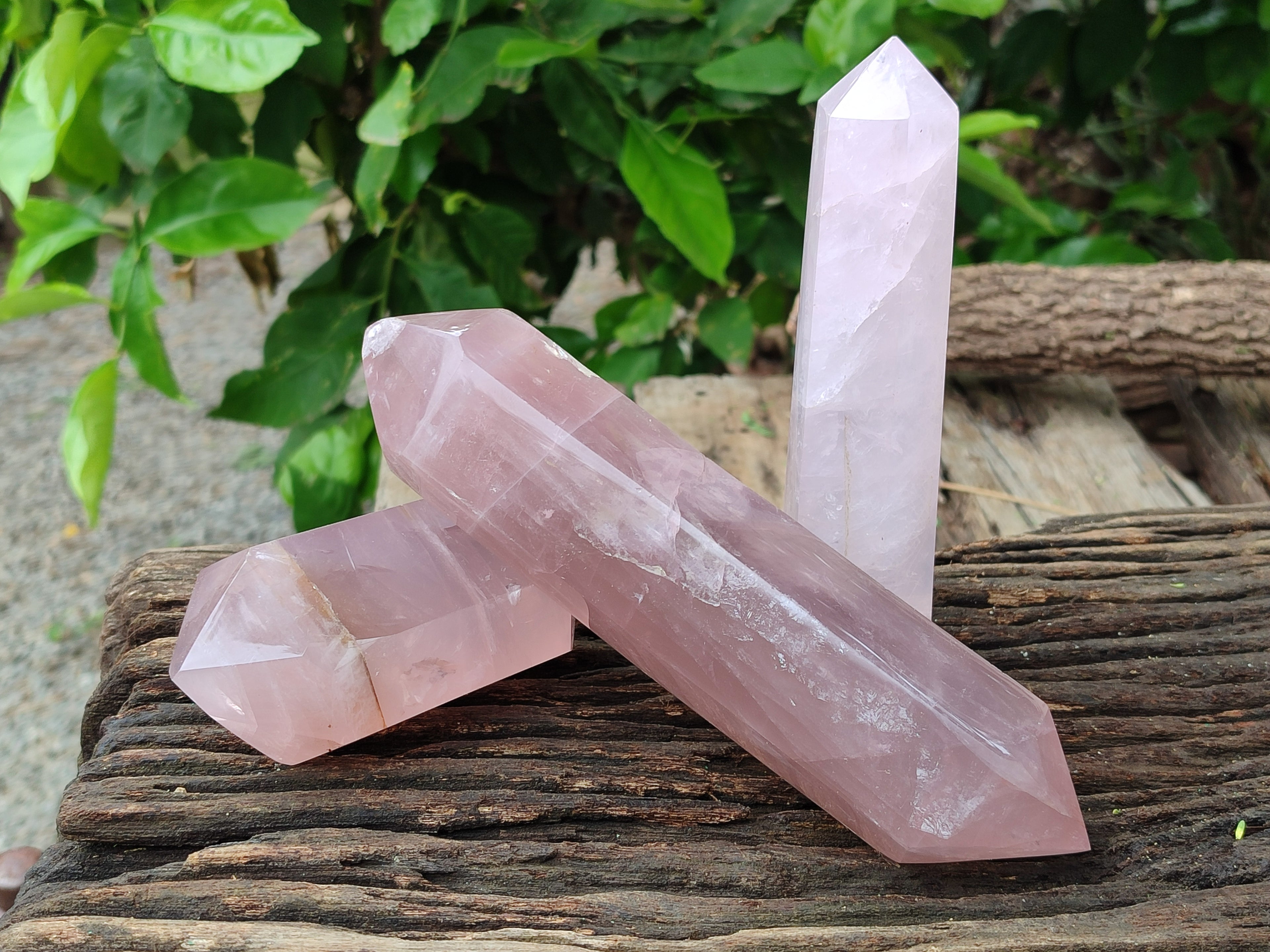 Polished Mixed Rose Quartz Items x 3 From Ambatondrazaka, Madagascar - Toprock Gemstones and Minerals 