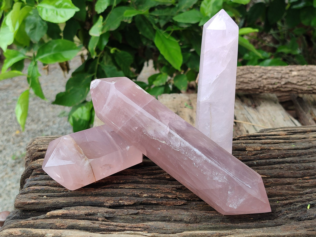 Polished Mixed Rose Quartz Items x 3 From Ambatondrazaka, Madagascar - Toprock Gemstones and Minerals 
