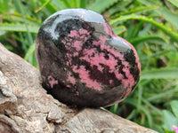 Polished Rhodonite Hearts x 4 From Ambindavato, Madagascar
