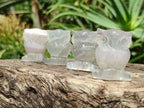 Polished Mini Rainbow Fluorite Owl Carvings - sold per item - From Uis, Namibia - Toprock Gemstones and Minerals 
