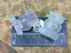 Polished Mini Rainbow Fluorite Owl Carvings - sold per item - From Uis, Namibia - Toprock Gemstones and Minerals 