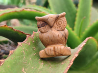 Polished Small Namibian Desert Picture Stone Jasper Owl Carving - sold per item - From Namibia - Toprock Gemstones and Minerals 