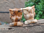 Polished Small Namibian Desert Picture Stone Jasper Owl Carving - sold per item - From Namibia - Toprock Gemstones and Minerals 