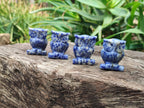 Polished Sodalite Owl Carvings - sold per item - From Namibia - Toprock Gemstones and Minerals 