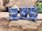 Polished Sodalite Owl Carvings - sold per item - From Namibia - Toprock Gemstones and Minerals 