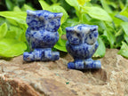 Polished Sodalite Owl Carvings - sold per item - From Namibia - Toprock Gemstones and Minerals 