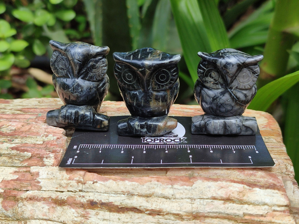 Polished Banded Jasper Owl Carvings - sold per item - From Australia - Toprock Gemstones and Minerals 