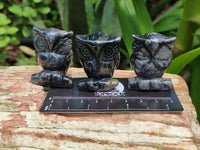Polished Banded Jasper Owl Carvings - sold per item - From Australia
