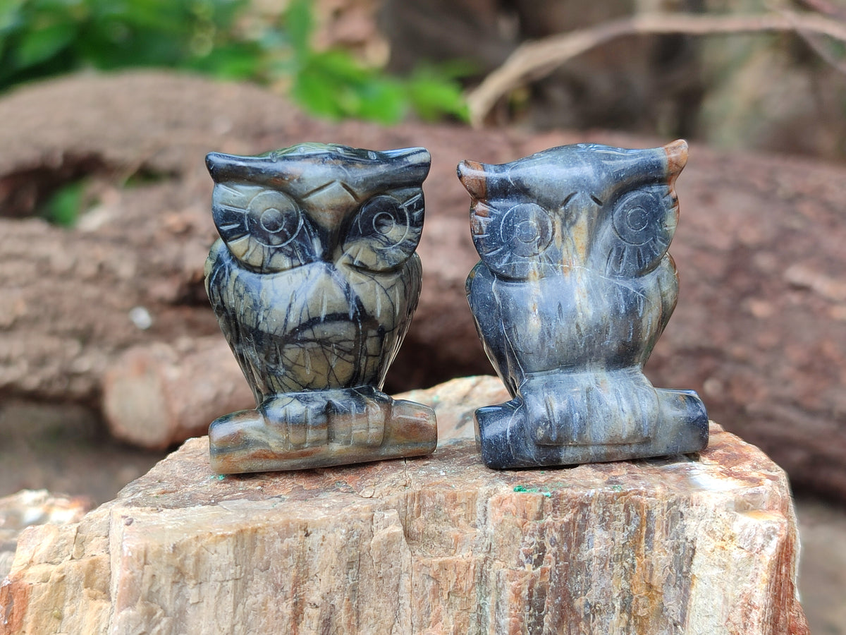 Polished Banded Jasper Owl Carvings - sold per item - From Australia - Toprock Gemstones and Minerals 