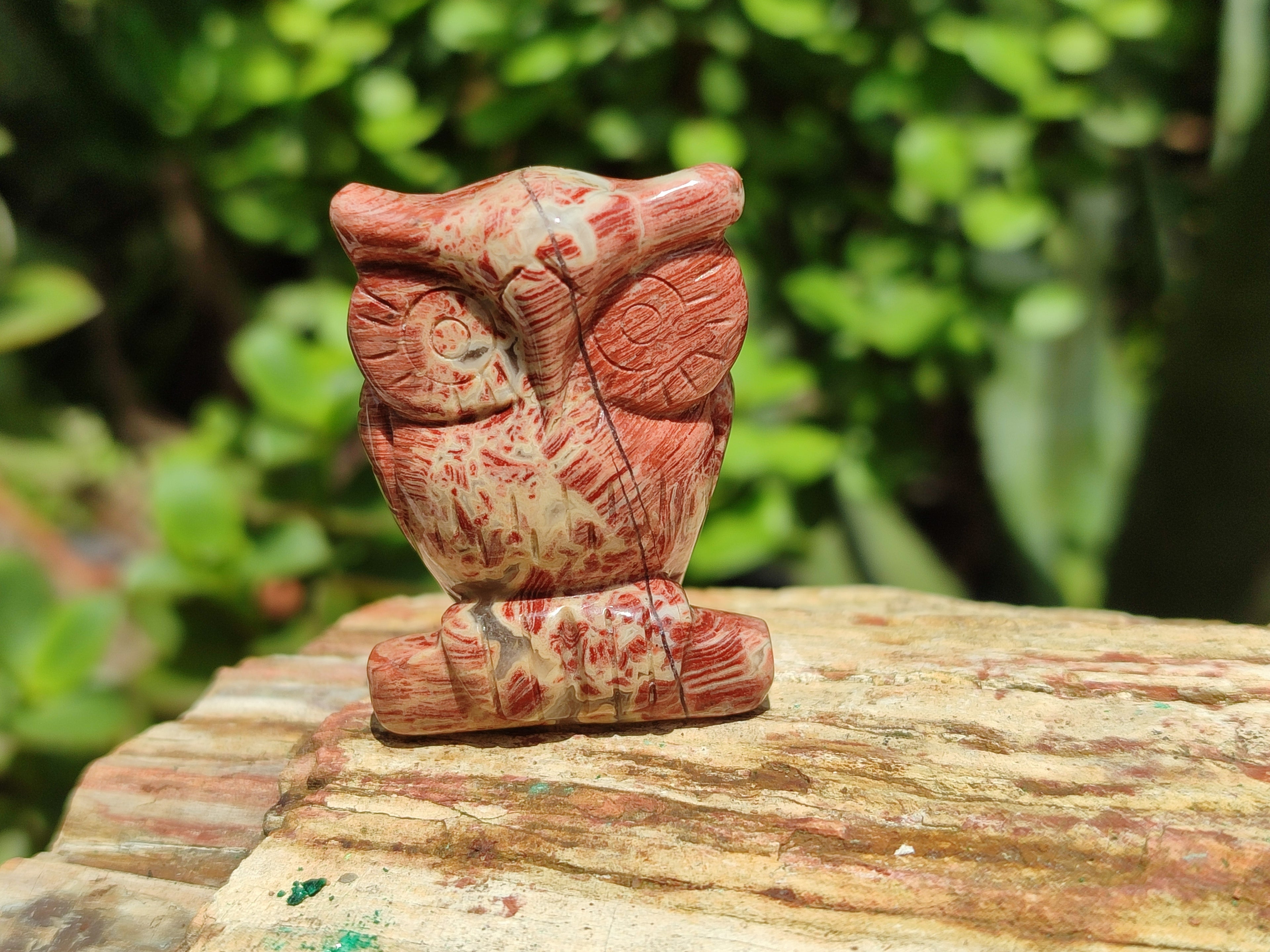 Polished Small Brecciated Jasper Owl Carving - sold per item - From South Africa - Toprock Gemstones and Minerals 