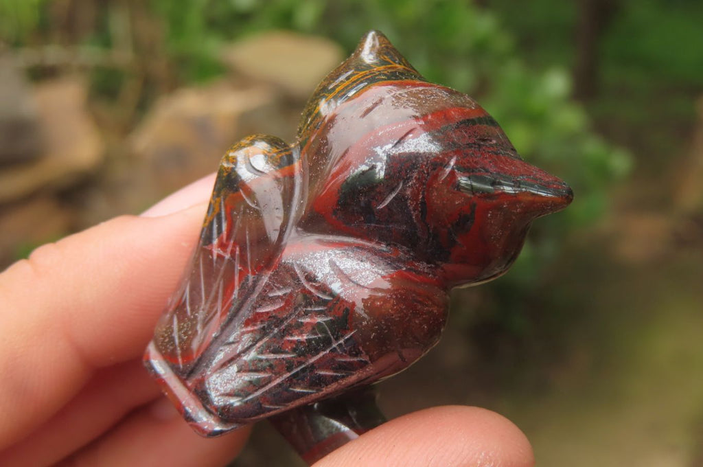 Polished Mini Banded Tiger Iron Jasper Owl Carvings - sold per item - From Australia - Toprock Gemstones and Minerals 