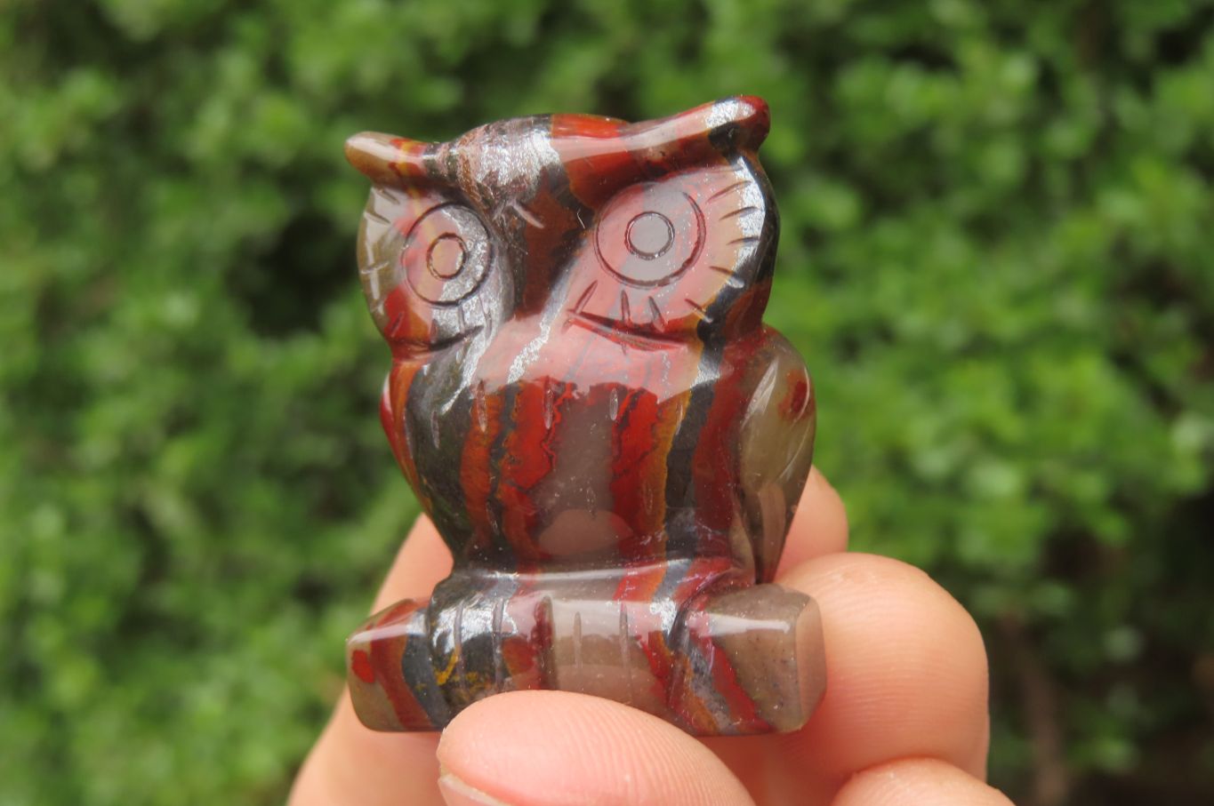 Polished Mini Banded Tiger Iron Jasper Owl Carvings - sold per item - From Australia - Toprock Gemstones and Minerals 