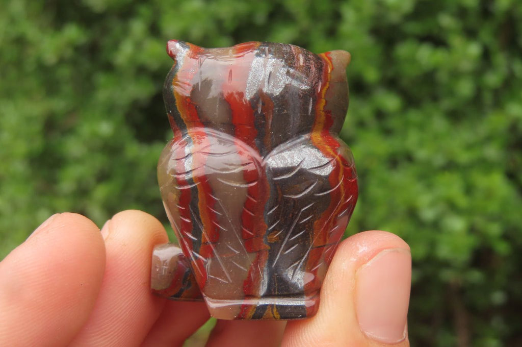 Polished Mini Banded Tiger Iron Jasper Owl Carvings - sold per item - From Australia - Toprock Gemstones and Minerals 