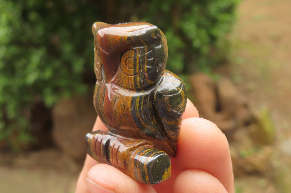 Polished Mini Banded Tiger Iron Jasper Owl Carvings - sold per item - From Australia - Toprock Gemstones and Minerals 