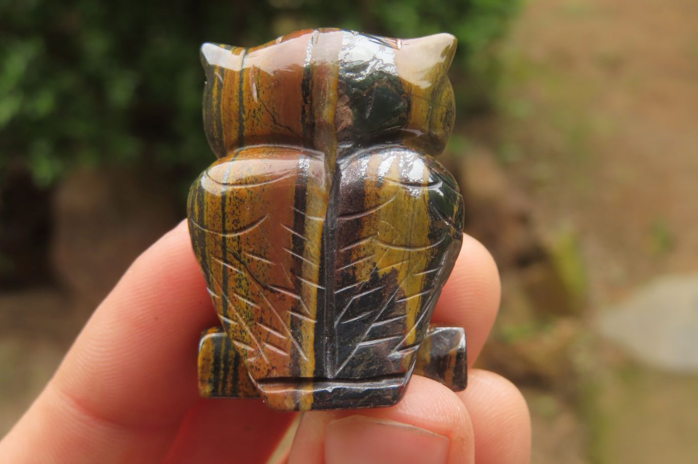 Polished Mini Banded Tiger Iron Jasper Owl Carvings - sold per item - From Australia - Toprock Gemstones and Minerals 