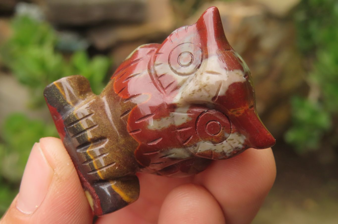 Polished Mini Banded Tiger Iron Jasper Owl Carvings - sold per item - From Australia - Toprock Gemstones and Minerals 