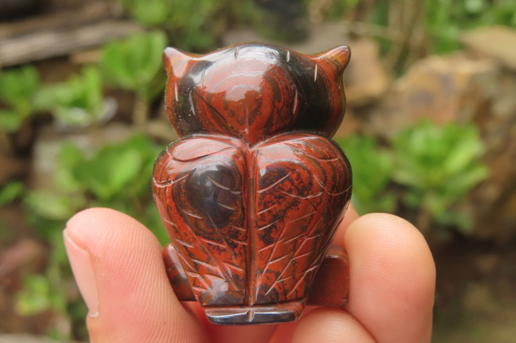 Polished Mini Banded Tiger Iron Jasper Owl Carvings - sold per item - From Australia - Toprock Gemstones and Minerals 