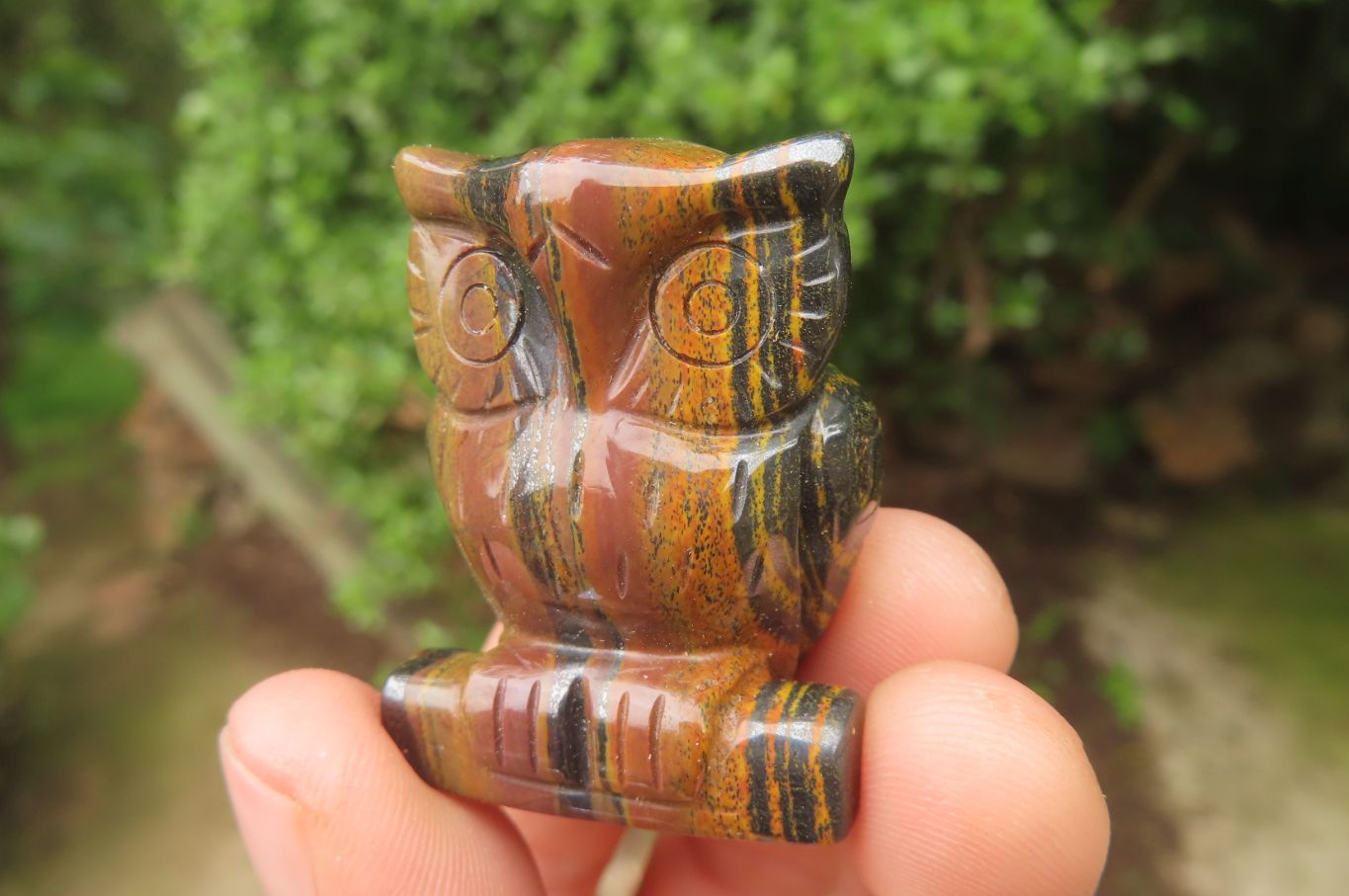 Polished Mini Banded Tiger Iron Jasper Owl Carvings - sold per item - From Australia - Toprock Gemstones and Minerals 