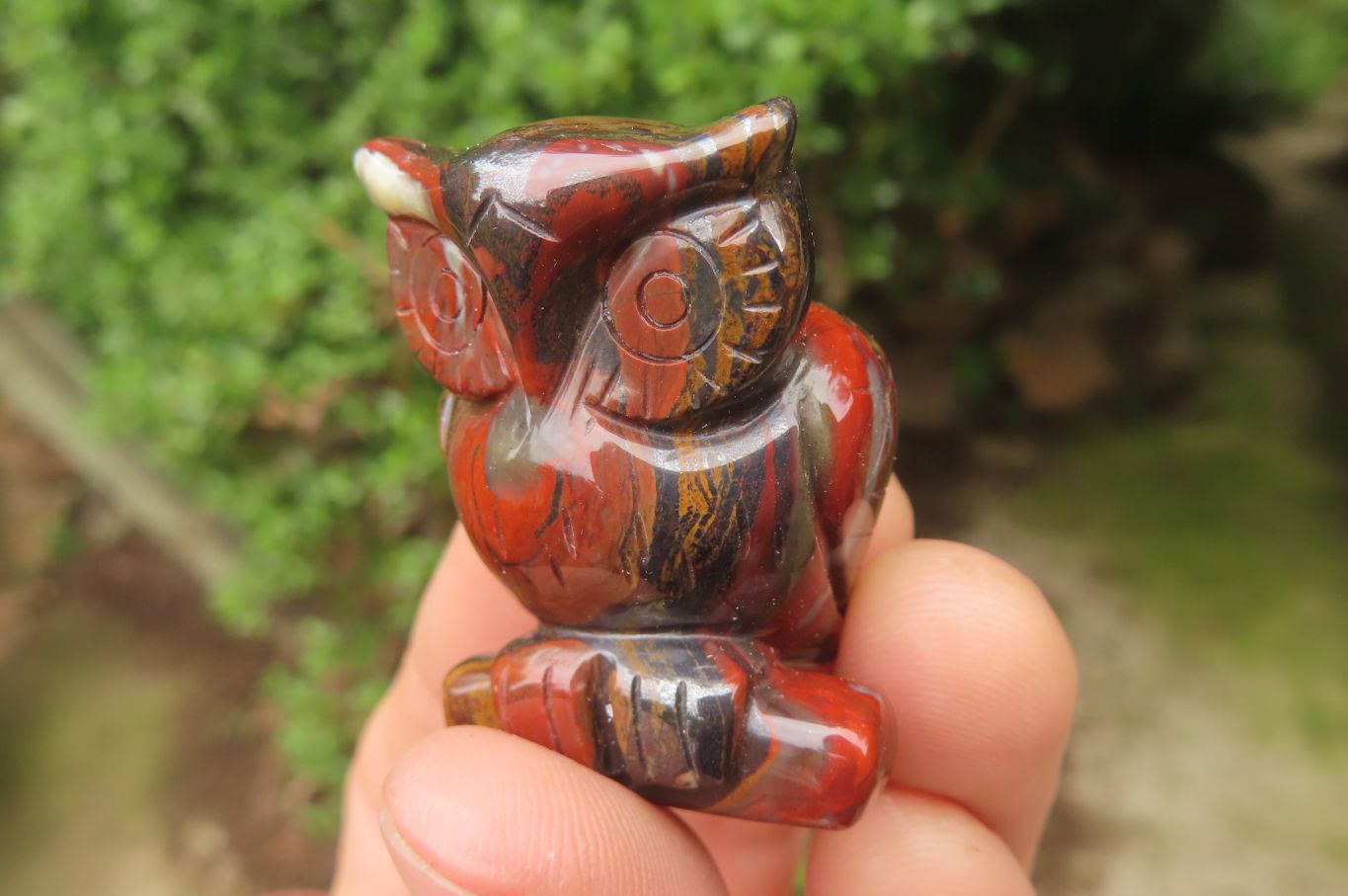 Polished Mini Banded Tiger Iron Jasper Owl Carvings - sold per item - From Australia - Toprock Gemstones and Minerals 