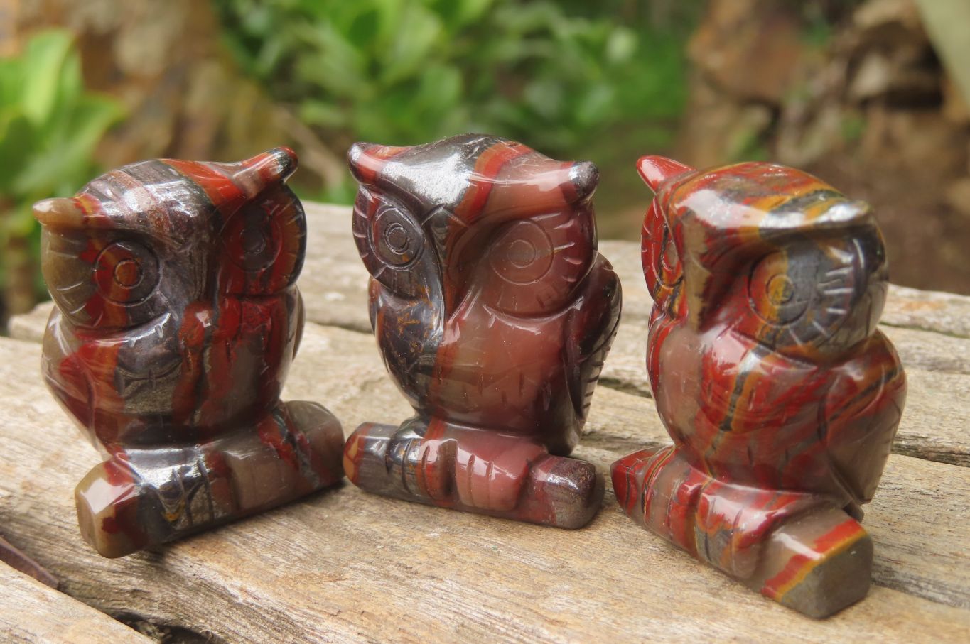 Polished Mini Banded Tiger Iron Jasper Owl Carvings - sold per item - From Australia - Toprock Gemstones and Minerals 