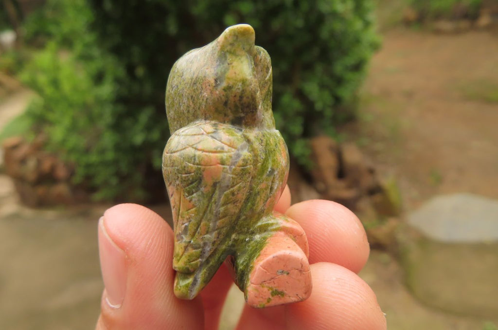Polished Mini Unakite Owl Carvings - sold per item - From South Africa - Toprock Gemstones and Minerals 