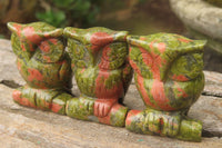 Polished Mini Unakite Owl Carvings - sold per item - From South Africa - Toprock Gemstones and Minerals 