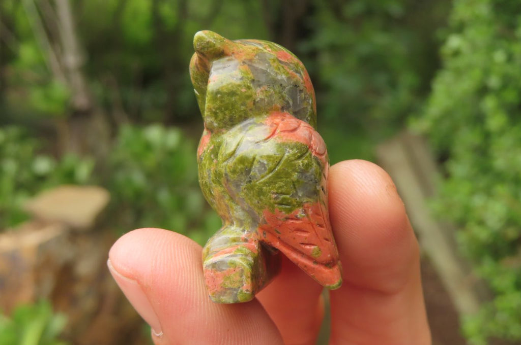 Polished Mini Unakite Owl Carvings - sold per item - From South Africa - Toprock Gemstones and Minerals 