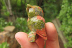 Polished Mini Unakite Owl Carvings - sold per item - From South Africa - Toprock Gemstones and Minerals 
