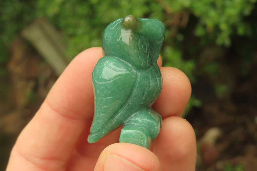 Polished Mini Aventurine Owl Carvings - sold per item - From Zimbabwe - Toprock Gemstones and Minerals 